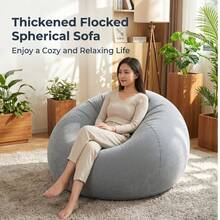 1pc Portable Inflatable Lazy Sofa, Waterproof Outdoor Air Bean Bag Chair, Lightweight Blow Up Lounger For Camping, Beach, Backyard & Indoor Rest - Multicolor - View 2