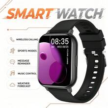 Smartwatch - High-Definition Display, Wireless Calling, Customizable Wallpaper, Fitness, Reminder, Music Control, Compatible With Android/IOS Phones, Equipped With 180mAh Battery. Ideal Gift Choice For New Year, Valentine's Day, Easter And Christmas. - Multicolor - View 2