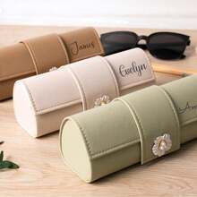 Hộp đựng kính da thuần chay nam châm cá nhân hóa, quà tặng cho nữ, quà tặng phù dâu, hộp đựng kính thời trang du lịch, quay lại trường học - Nhiều màu 3 - Xem 8
