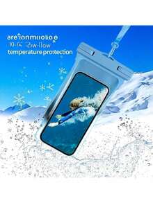 3pcs High-Quality Waterproof Phone Pouches, Thickened Plastic Waterproof Storage Bags, Compatible With Touchscreen Phones, Waterproof Design, Suitable For Diving, Swimming, Beach, Cruise And Pool Parties, Lightweight Summer Outdoor Travel Essential, Also Perfect For Easter, Mother's Day And Graduation Trips - Multicolor - View 3