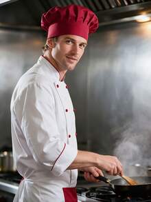 1pc Unisex Adjustable Elastic Chef Hat, Work Cap, Suitable For Hotel Kitchen, Restaurant Chef, Baker And More. - A - View 8