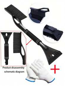 2-In-1 Winter Car Maintenance Windshield Ice Scraper And Snow Brush Set, Suitable For Vehicle Maintenance And Car Cleaning Accessories. Compact Design, Sturdy Structure. Car Parts, Snow Removal Tools, Car Snow Blower, Essential For Cars, Car Tools. - Multiple Styles - View 13