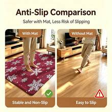 Snowflake Christmas Decor Rug, Machine Washable Non-Slip Indoor Rug, Suitable For Kitchen Bathroom Living Room Bedroom - Multi-color B - View 8