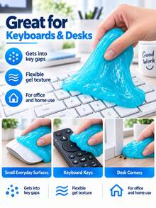 1pc Large Capacity Multi-Purpose Car Cleaning Gel,Car Interior Cleaner,Dust Remover Crevice Cleaner,Car Vent Cleaner,Keyboard Cleaner,Cleaning Putty For Computers,Laptops,Cameras,Desktops,Car Interior,Auto Detailing Tool,Household Cleaning Accessory - Multicolor - View 2