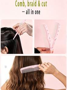 Girl Style Cartoon Pointed Tail Fine Tooth Comb Set With 1000pcs Disposable Rubber Bands, Multi-Color, For Daily Grooming, Stage Hairstyling, Sectioning And Hair Care - Multicolor - View 4