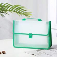 1pc Customized Name Transparent Portable Folder, A4 Size Document Storage Bag With Handle, Office School Paper Document Classification Storage Portable File Organizer - Multicolor - View 12