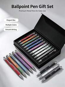 DOWMOO Cross-Border Oblique Metal Pen With Painted Barrel, Clickable Advertising Gift Pen, Aluminum Barrel Double Coil Ballpoint Pen, High-End Stationery - A - View 6
