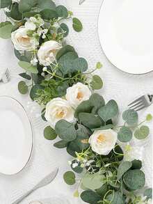 Artificial Flowers, Home Living Room Faux Floral Decor (Green Leaves) Faux Flower Decoration, Suitable For Living Room, Tabletop Decor, Valentine's Day, Birthday, Graduation Ceremony And Other Occasions - Multicolor - View 1