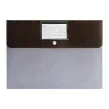 Flat Lid Frosted Transparent File Bag With Colorful Snap Button A4 Waterproof Business Card Divider Document Bag PP Thickened Archive Bag - Multicolor - View 9