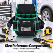 TKIGZNW A023 1Pc Portable Hip‑Worn Multi‑Slot Repair Storage Pouch,With Adjustable Work Belt For On‑Site Decoration & Auto Repair Work - Black - View 9