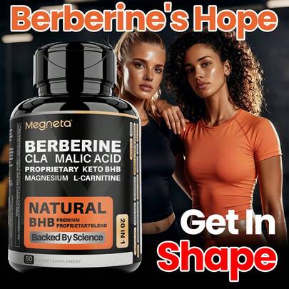 MEGNETA Diet Health&Digestion | 20in 1 -Advanced Keto BHB Blend, L-Carnitine, CLA, Malic Acid, Berberine-Keto|Insulin Health&Liver Health |60 Capsules, 30-Day Supply