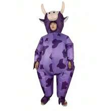 1pc (Pump Not Included) Pink Cow/Purple Cow Adult Costume, Party Performance/Daily Wear, Funny Holiday Outfit, Halloween Performance/Holiday Gift - Multicolor - View 4