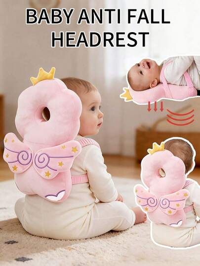 Infant Anti-Fall Head Protection Pillow, Baby Learning To Walk And Sit Anti-Lean Back Device, 3D Cartoon Pattern, Adjustable Straps, Skin-Friendly Plush Breathable Head Protection Pillow For Infants And Toddlers, Suitable For All Stages Of Learning To Walk, Crawl And Sit