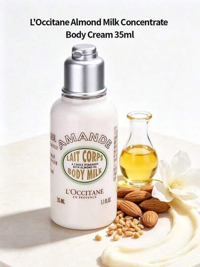 L'Occitane لوشن جسم عطري مرطب ومغذي بحجم صغير للسفر، هدية جمالية للعناية بالبشرة الناعمة، مناسب للنساء، يُباع بشكل منفصل، لوسيتان لوز 35 مل & زبدة الشيا 75 مل & زهر الكرز الحلو 35 مل لوشن الجسم