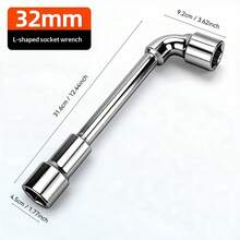 DAIEN Chrome Vanadium Steel Thickened L-Shaped Perforated Socket Wrench, Mirror Plated Dual-Head Straight And Bent Integrated, Long Bolt Unlimited Rod Length Automotive Repair Machine Maintenance Equipment Installation Special Wrench - 1 Pc - View 26