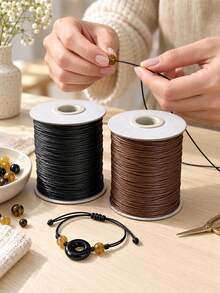 Handmade Wax Cord, Non-Stretch Synthetic Leather Beaded String, Suitable For Beaded Bracelets, Keychains, Pendants DIY Jewelry Making, Tassel Crafts, Sweater Pendant Hanging Rope, Bracelet Making, Jewelry DIY, Suitable For Christmas, Thanksgiving - Multiple Styles - View 3