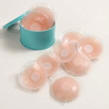 Reusable Breast Petals Lift Invisible Silicone Bra-Less Pasties Pad Nipple Cover Invisible Petal Adhesive Stick On Bra For Women - Apricot - View 2