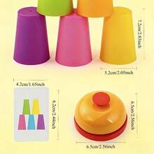 Memory Stacking Cups Game, Matching And Stacking Cups, Children's Matching And Stacking Toys, Competitive Stacking Cups Toys, Fast Stacking Cups Game Set With Bells And Pattern Cards, An Educational Competitive Game, Christmas Gift, Christmas Decoration - Multicolor - View 5