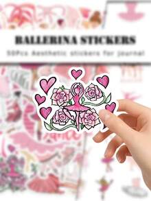 50 buah Stiker Balet untuk Koper, Buku Catatan, Perencana, Casing Ponsel, Dekorasi Doodle - 50 Stiker Balet TT242 - View 5