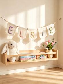 Personalized Canvas Lace Trim Name Bunting, Multi-Letter Multi-Color Triangle Flags, Customizable Your Name, Room Decor Banner, Fabric Letter Garland, Letter Room Decor Sign, Birthday Party Bunting Banner, Christmas Party Decoration - Multicolor - View 6