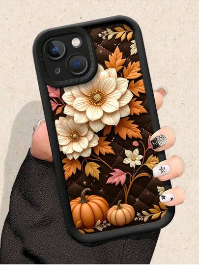 1 buah Casing Ponsel Motif Bunga Musim Gugur Warna Beige Cetak 2D Gaya Modis yang Dipersonalisasi | Desain Pola Tema Mewah Anti Jatuh Sangat Menarik, Sentuhan Lembut Genggaman Nyaman, Tahan Air dan Tahan Lama, Anti Noda, Dengan Bingkai Pelindung Kamera Anti Benturan; Kompatibel dengan Apple 17/17Pro/17Pro Max, 16, 15, 14, 13, 12, 11 Plus/Pro Max Seri Lengkap; Juga Kompatibel dengan Galaxy Seri S/A; Cocok sebagai Hadiah Paskah, Natal, Halloween, Juga Cocok untuk Hadiah Ulang Tahun, untuk Pacar, Teman, atau Penggunaan Pribadi.
