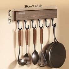 Utensil Hook Rack, Wall‑Mounted Kitchen Hanging Organizer, Holds Spatulas, Whisks, Cutting Boards & Towels, Punch‑Free Adhesive Installation, No Damaging Walls, Ideal For Home Kitchen, Apartment, Small Galley Kitchen Storage - Multicolor - View 15
