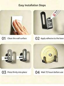 2-8pcs Self-Adhesive Carbon Steel Wall Hooks, Heavy Duty Rust-Proof Multi-Function Kitchen Storage Rack, Space-Saving Cutting Board Pot Lid Sponge Kitchen Utensil Holder, Suitable For Home Apartment Kitchen Bathroom Practical Wall Storage - View 7