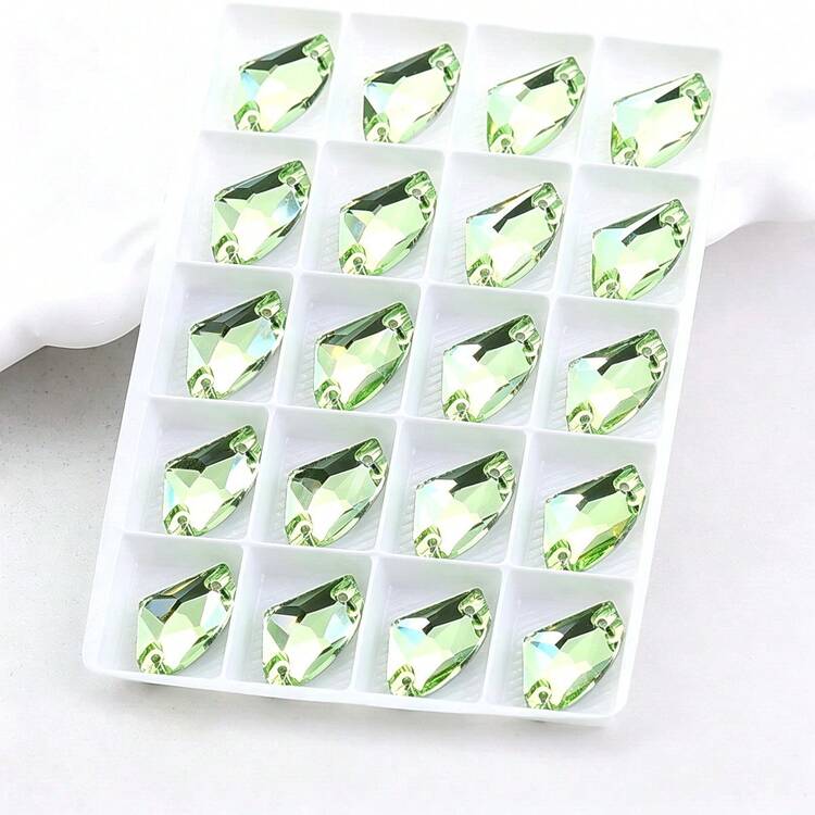 Assorted Shapes, 20pcs/Pack, Axe 12*19mm, Flat Back Double Hole Exquisite Glass Rhinestones, For Sewing Wedding Dresses, Handbags And Shoes, Jewelry Making, Craft Accessories - Axe 12*19mm 20pcs - View 28