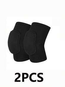 1/2PCS Thickened Dance Sponge Knee Pads, Suitable For Sports And Fitness, Kneeling, Dancing, Fitness Protection, With Shock Absorption Function, Essential Knee Pad Accessories For The Gym, Providing Knee Support And Exercise Protection. - Black - View 14