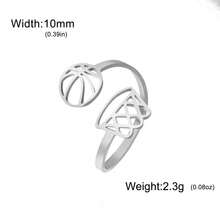 LIKGREAT 1 قطعة حلقة كرة سلة مفتوحة من الفولاذ المقاوم للصدأ قابلة للتعديل، مجوهرات بسيطة، مناسبة كهدية لعشاق كرة السلة من الرجال والنساء - سلسلة رياضية - مشاهدة 12