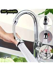 Kitchen Faucet Aerator, Universal Swivel Water Outlet, Water-Saving Anti-Splash Tap Filter, Fits Most Home Faucets, Switchable Water Modes, Anti-Splashing Design, Easy Vegetable & Dish Washing, Simple Installation Without Tools, Durable, Home Kitchen & Bathroom Tap Extension Pressure Booster Aerator, Kitchen Sink Faucet Accessory, Reduces Water Splatter, Practical Home Kitchen & Bath Small Accessory - Multi-color - View 6