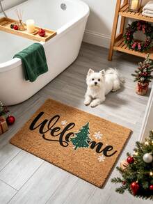 1pc Christmas Tree Snowflake Welcome Doormat, Welcome Mat, Carpet, Floor Mat, Christmas Mat, Bedroom Rug, Area Rug, Bathroom Mat - Multicolor - View 5