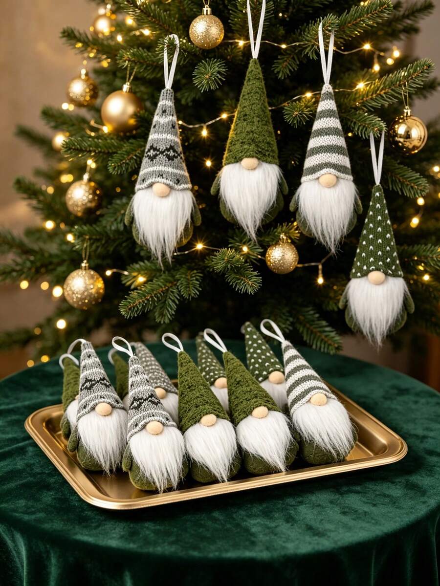 3pcs Christmas Decor Set, Knitted Tomte Hanging Ornament, Nordic ...