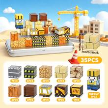 STEM Magnetic Building Blocks Set, 35pcs Children's Educational Engineering Travel Toy, With Portable Metal Box, Suitable For 3+ Years Old Kids Construction Building Gift - Color - View 8