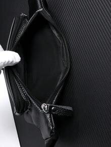 Men's PU Waist Bag Multifunctional Large Capacity Chest Bag, Casual Sports Portable Mobile Phone Crossbody Bag - Black - View 8