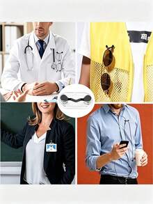 1pc Hanging Eyeglass Clip, Pin-Style -Functional Wearable Apparel Clip, Eyeglass And Earphone Cable Clip,Employee ID Badge - Multicolor - View 10