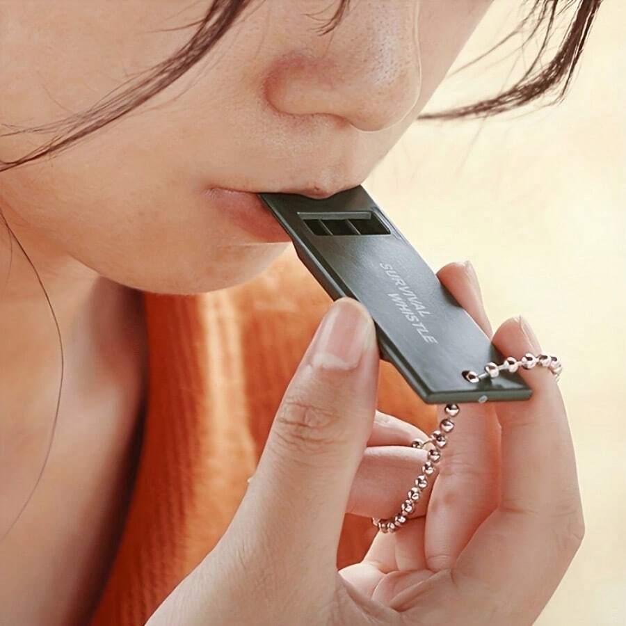 Ultra-Loud Survival Whistle And A Random Postcard; Suitable For Outdoor Emergencies, Hiking, Camping, And Sports Safety-Durable, Compact, And Lightweight Design Featuring A Keychain Attachment. - Multicolor - View 1