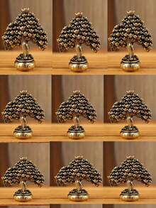 Antique Gold Money Tree, Solid Wealth-Bringing Ingot Tree, Vintage Tea Pet Small Ornament, Handmade Craft Small Statue, Creative Collectible, Best Gift - one-size - View 9