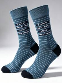 1 Pasang Kaos Kaki Pria Motif Huruf Kreatif Setinggi Betis, Pola Unik dan Menarik, Hadiah Seru untuk Para Pekerja Keras, Bernapas dan Nyaman, Kasual Unisex, Cocok untuk Pesta, di Rumah, Hadiah, dan Pemakaian Sehari-hari - MultiWarna - View 5