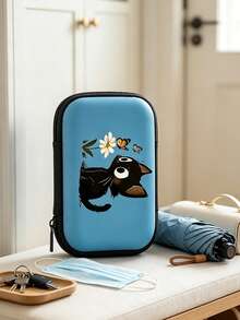 Cat Pattern Multi-Functional Zipper Pouch For USB Cable & U Disk - Protective Storage Organizer, Foldable Travel Bag,Portable Beauty Storage Bag,Multifunctional Storage Bag, Perfect For Halloween, Christmas And Other Holiday Gifts. - Multicolor - View 4