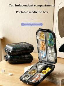 Multi-Compartment Sealed Portable Pill Box, Travel Pill Box, Mini Waterproof & Moisture-Proof Weekly Pill Organizer, Foldable Multi-Space Pill Box, Easy To Carry, Suitable For Outdoor Camping, Hiking, Fishing, Travel, Can Store Vitamins, Fish Oil, Nutritional Supplements - View 4