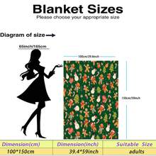 1pc Christmas Deep Green Gingerbread Man, Snowman, Christmas Tree, Candy Cane Print Flannel Blanket, Soft Polyester Fiber Throw, All Season Use, Suitable For Sofa, Camping, Travel, Holiday Gift - Multicolor - View 9