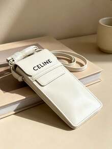 Celine 1pc Burgundy Leather Eyeglass Case, Luxury Hard Shell Fashion Eyeglass Storage Box, Women's Designer Accessory, Perfect Gift - White - View 8