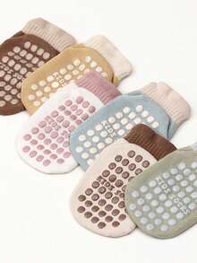 12 Pairs Baby Floor Socks, Children Anti-Slip Cold-Proof Dot Glue Seamless Cartoon Cute Baby Walking Floor Socks - Multicolor - View 3