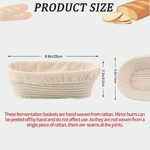 Sourdough Baking Supplies, Round And Oval Fermentation Baskets With Cloth Liners, Used For Sourdough Making And Baking Fermentation Tools - Multicolor - View 10