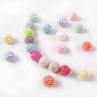 50g 12mm Charming Acrylic Yarn Beads, Glossy Loose Beads, Handmade DIY Sweater Chain, Pet Crystal Bracelet, Phone Chain, Keychain Accessories, Suitable For Men And Women, Perfect For Daily Wear And Holiday Gifts