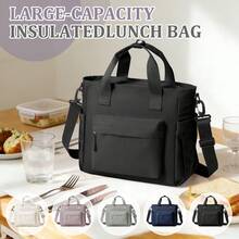 Insulated Lunch Tote Bag, Multi-Layer Thermal Lunch Box Cooler Handbag, Large Capacity Lunch Bag - Keeps Food Warm And Fresh For Long Periods, Durable Shoulder Strap For Easy Carrying, Perfect For Work, School Or Outdoor Activities, Multiple Colors Available - Multicolor - View 8