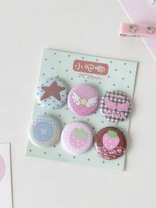 6 buah Stiker Lencana Kartun Mini 25mm Lucu untuk Dekorasi Ransel, Pin Aksesoris Pakaian DIY Siswa, Patch - MultiWarna - View 20