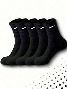1/5/10 Pairs Men's Mid-Calf Socks, Minimalist Geometric Pattern, Breathable & Comfortable, Sporty Style, Fun Halloween Gift Socks - Multicolor - View 13
