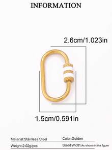 1pc Stainless Steel Oval Threaded Clasp Hook Spiral Buckle, DIY Jewelry Necklace Bracelet Making Accessories - DIY Buttons - View 20